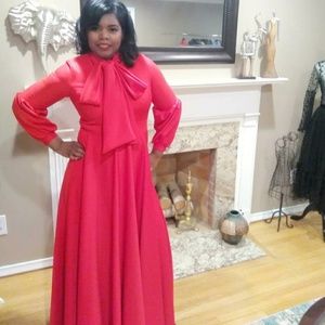 Red Floor Length Dress